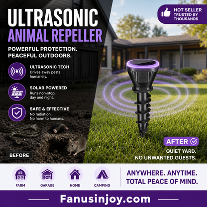 🔥Over 100,000 sold! 🛡️ Repel snakes, insects, rodents and protect your home! 🏡️ Solar Powered Ultrasonic Mouse Repeller