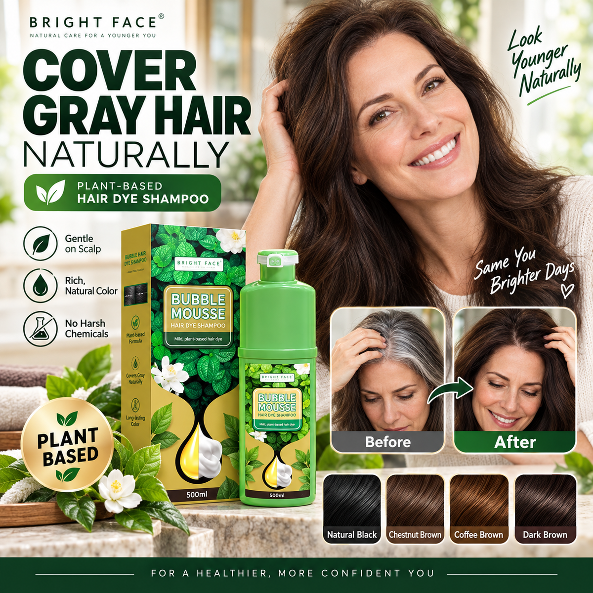 💥Long‑Lasting Plant‑Based Foam Hair Dye｜Ammonia‑Free Easy DIY At‑Home Foam Hair Color