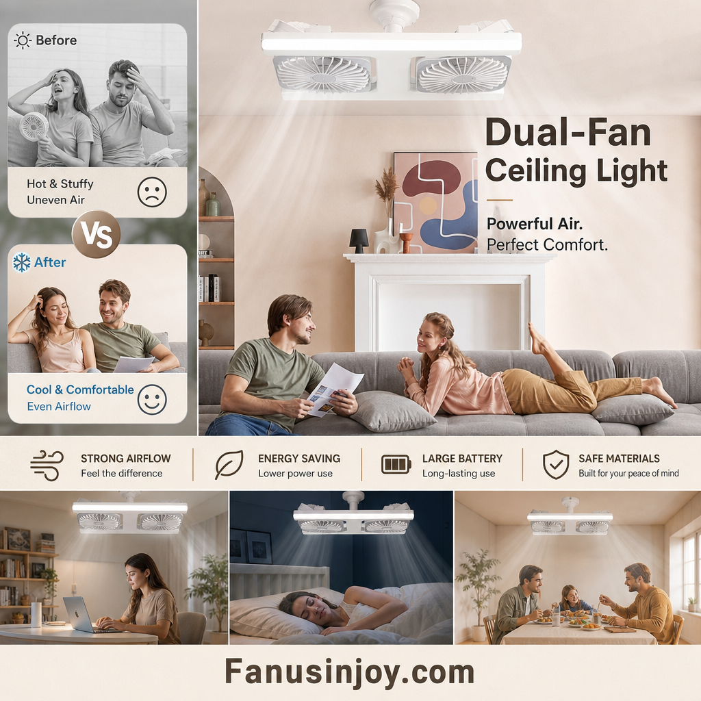 ❄️This fan delivers air conditioner cooling effect! 💥Limited time 50% off! Modern 2-in-1 LED Ceiling Fan Light