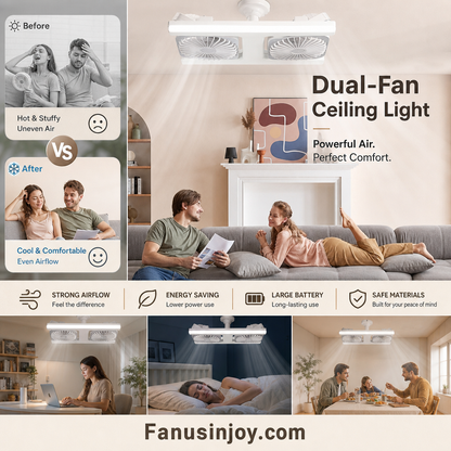 ❄️This fan delivers air conditioner cooling effect! 💥Limited time 50% off! Modern 2-in-1 LED Ceiling Fan Light