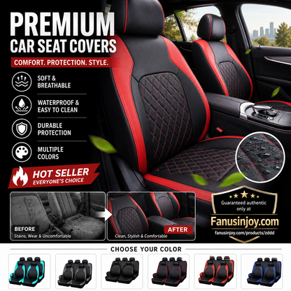 🚗✨9-Piece Leather Car Seat Cover Set – Universal Fit, Breathable & Easy to Clean for a Perfect Interior 🛋️