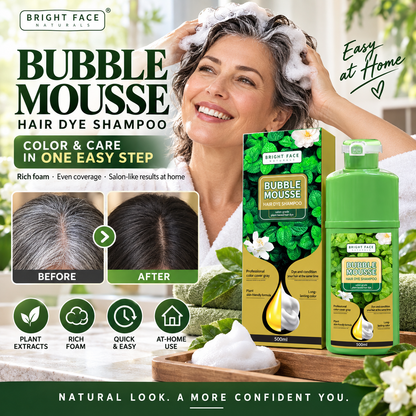 🥳💞68K+ SOLD💇‍♀️💈Long-Lasting Plant-Based Bubble Mousse Hair Dye Shampoo, Gentle At-Home Gray Hair Coverage🛡️👍