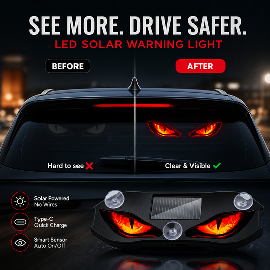 🚗🔆 Solar-Powered LED Car Warning Light – 50% OFF! Solar-powered, weatherproof, automatic activation at dark – for more safety on the roadside. 🔥🛡️