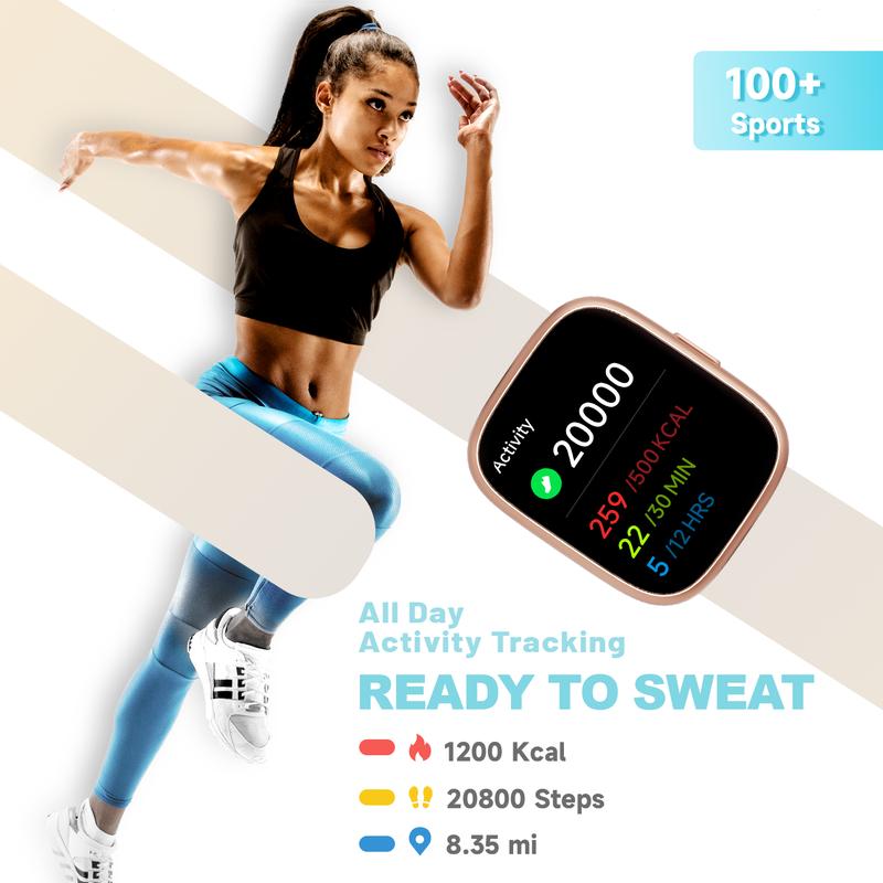 ✨ Smart Watch for Women Men, Fitness Tracker with Answer/Make Calls, Fitness Watch with Sleep Tracker/100 Sports/IP68 Waterproof Pedometer ⌚
