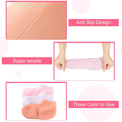 🔥🔥Get 3 items when you buy 1！✨️Enjoy a foot spa anytime anywhere！👣Moisturizing Foot Mask Exfoliating Silicone Socks Beach Protective Socks(3pcs)
