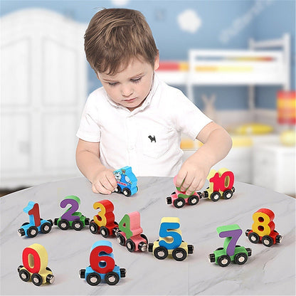 🚗Letters Magnetic Train Puzzle Wooden Toy Car