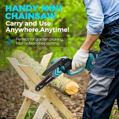 🔥Limited Time Promotion 50% OFF🔥6-inch Cordless Mini Chainsaw with 2 Batteries