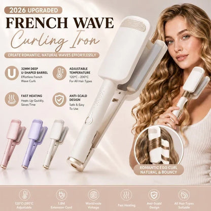 🌸32MM Wavy Hair Curler – Big Bouncy Curls, 4 Adjustable Heat Settings & Negative Ion Care – Salon-Quality Styling at Home 💇‍♀️