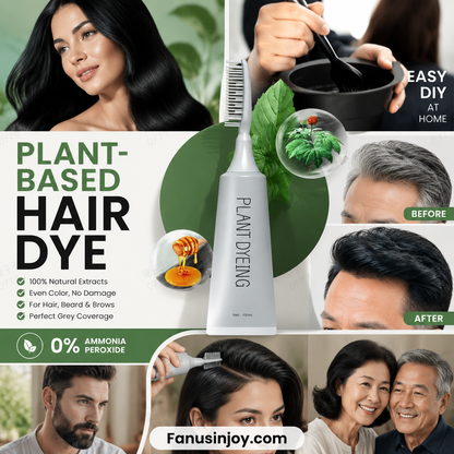 ✨ Premium Plant-Based Hair Dye for Salon-Perfect Roots – 100% Plant Power, Easy to Use & Covers Gray Hair in 5 Minutes 🌿