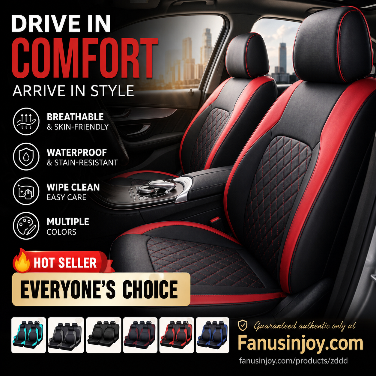 🚗✨9-Piece Leather Car Seat Cover Set – Universal Fit, Breathable & Easy to Clean for a Perfect Interior 🛋️