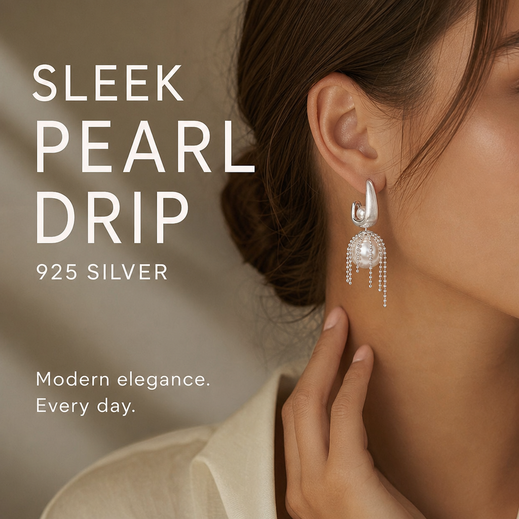 French Romantic Pearl Fringe Stud Earrings