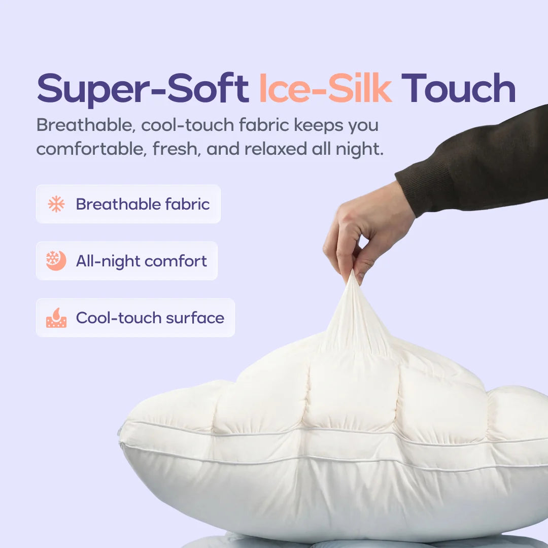 🔥50K+ Sold ☁️Ultra-Soft High Elastic Bed Pillow 🛌Ergonomic Neck Support Sleeping Pillow