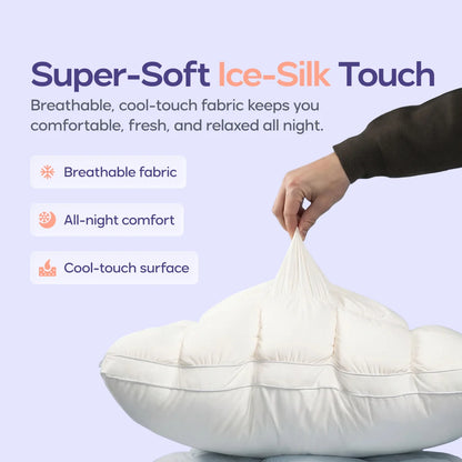 🔥50K+ Sold ☁️Ultra-Soft High Elastic Bed Pillow 🛌Ergonomic Neck Support Sleeping Pillow