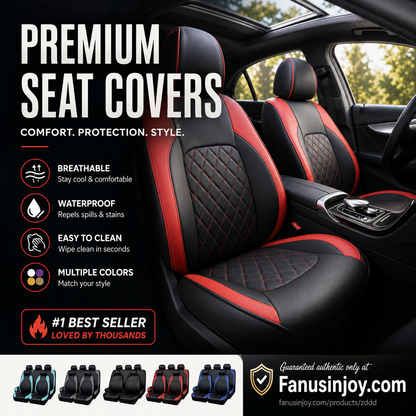 🚗✨9-Piece Leather Car Seat Cover Set – Universal Fit, Breathable & Easy to Clean for a Perfect Interior 🛋️