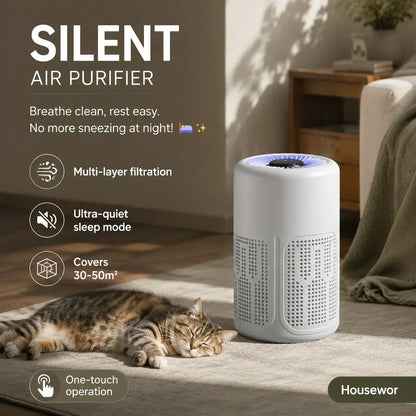 🍃 Removes 99.97% of Allergens – Whisper‑Quiet HEPA Air Purifier for Bedrooms up to 50m². Limited Deal