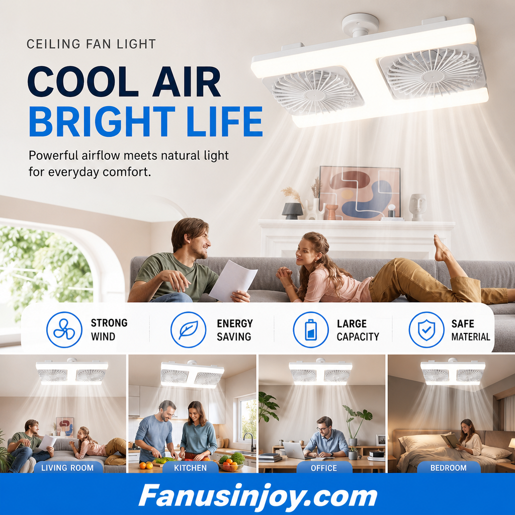 ❄️This fan delivers air conditioner cooling effect! 💥Limited time 50% off! Modern 2-in-1 LED Ceiling Fan Light