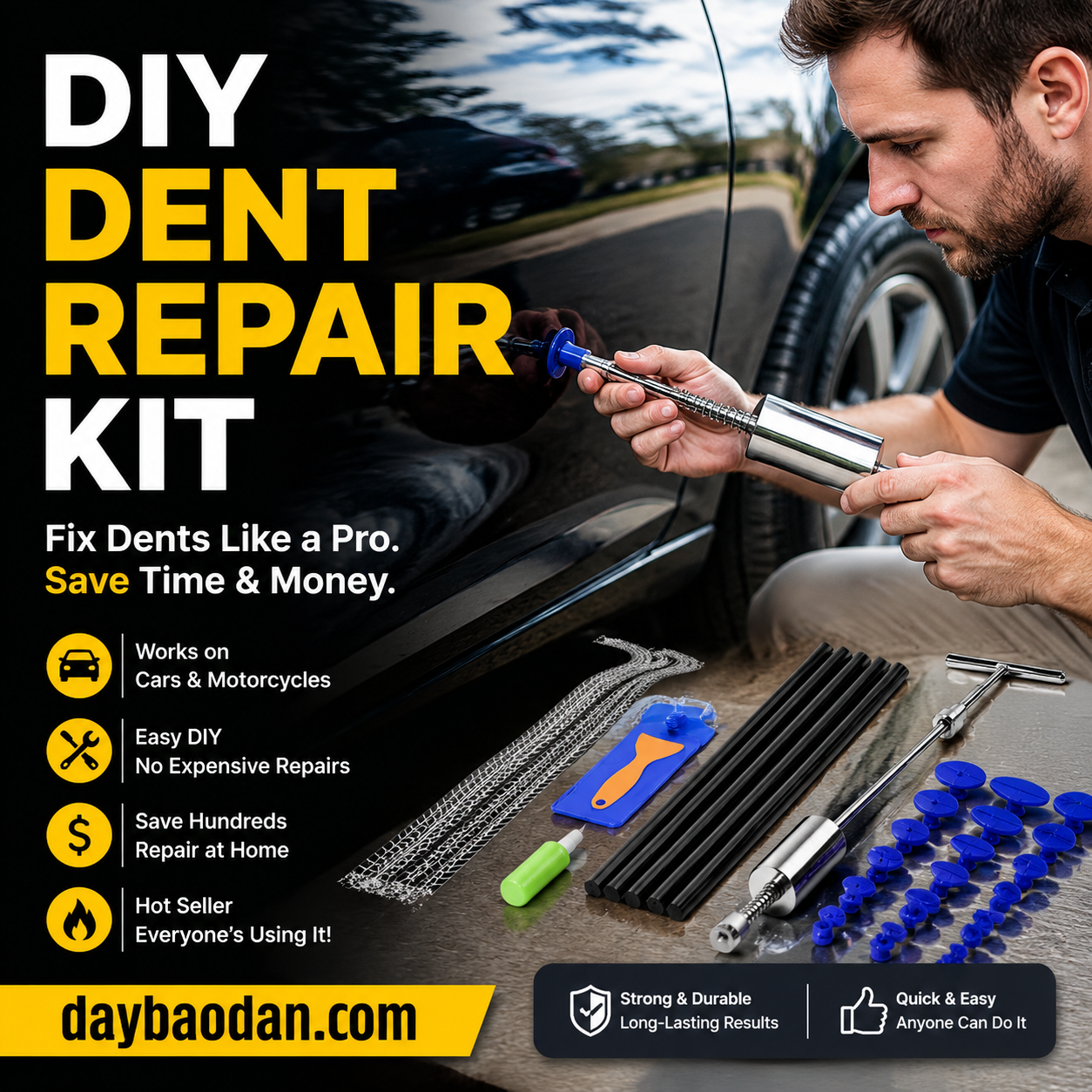 🏆LAST DAY SALE 50% OFF🔥T-Bar Puller Car Dent Repair Tool Kit