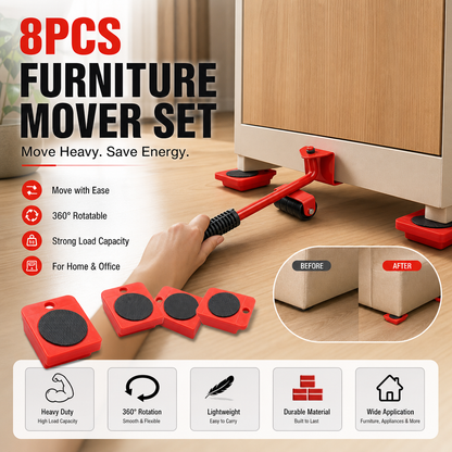 🛋️Furniture Moving System — Lift & Slide, 360° Rotation 🏠