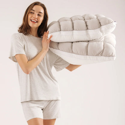 🔥50K+ Sold ☁️Ultra-Soft High Elastic Bed Pillow 🛌Ergonomic Neck Support Sleeping Pillow