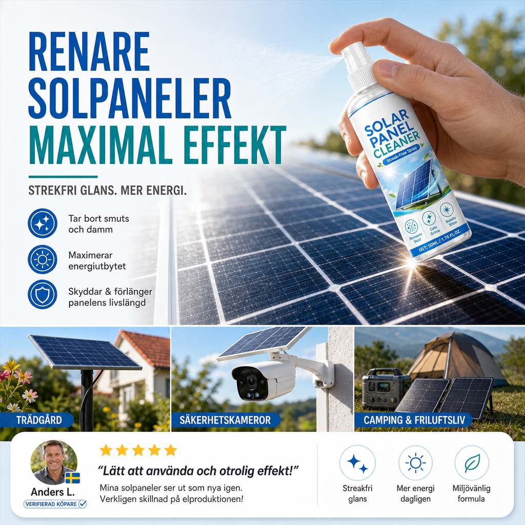 ☀️ LIMITED-TIME 50% OFF! Solar Panel Cleaner Spray, Streak-Free Cleaning Solution Removes Dust & Bird Droppings to Boost Power Efficiency