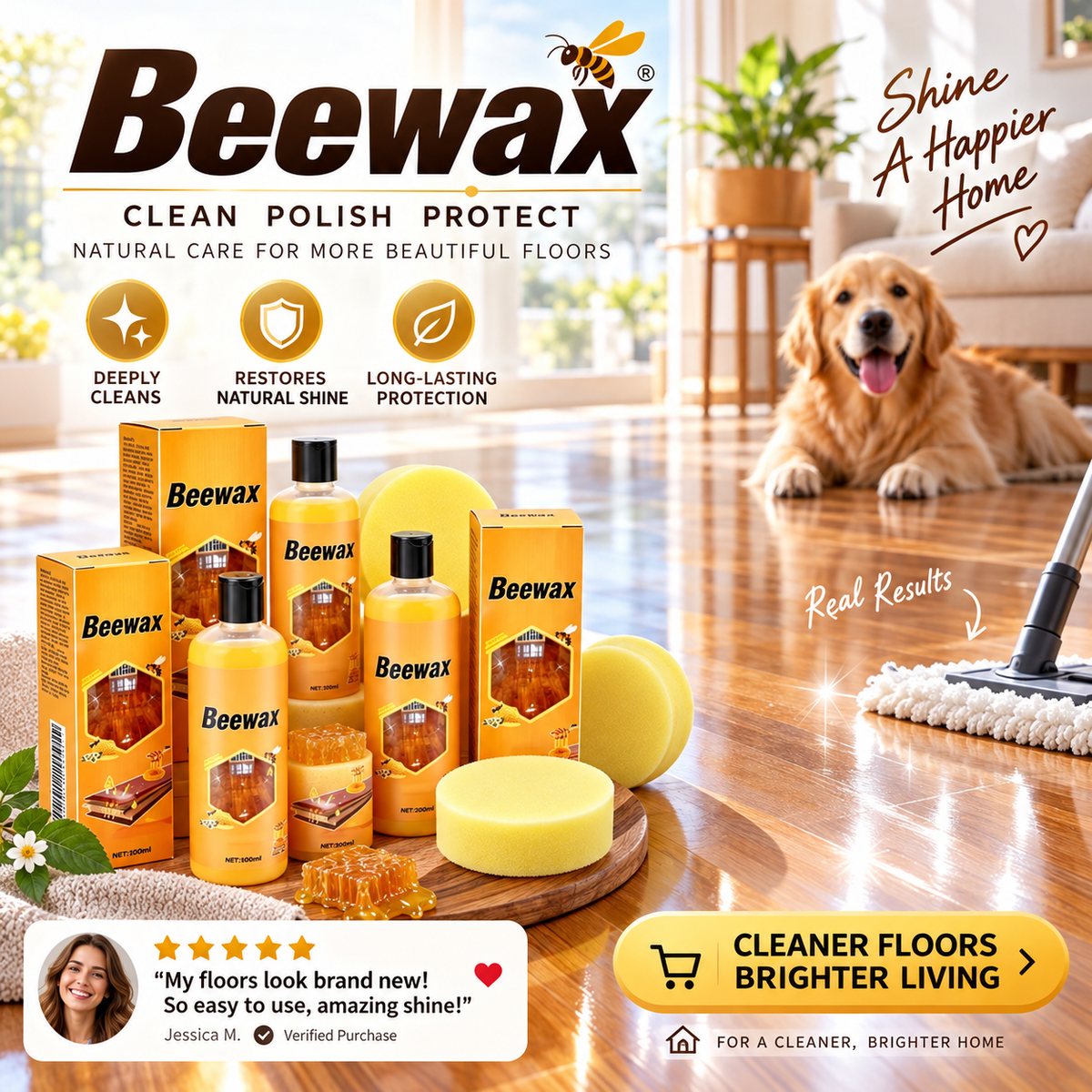 🧽All-in-One Wood Surface Cleaner & Polish – Clean, Restore, Protect