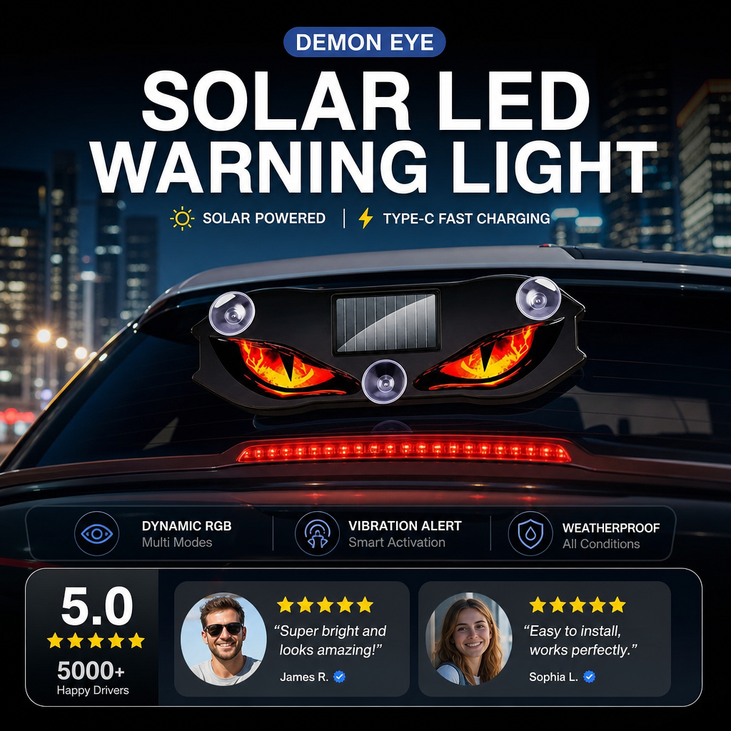 🚗🔆 Solar-Powered LED Car Warning Light – 50% OFF! Solar-powered, weatherproof, automatic activation at dark – for more safety on the roadside. 🔥🛡️