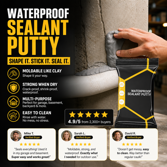 🏠 Waterproof Sealant Putty, Mouldable Hole Sealing Filler for Pipe Wall Gap Blocking