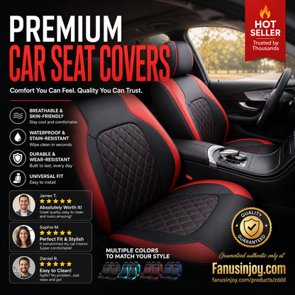 🚗✨9-Piece Leather Car Seat Cover Set – Universal Fit, Breathable & Easy to Clean for a Perfect Interior 🛋️