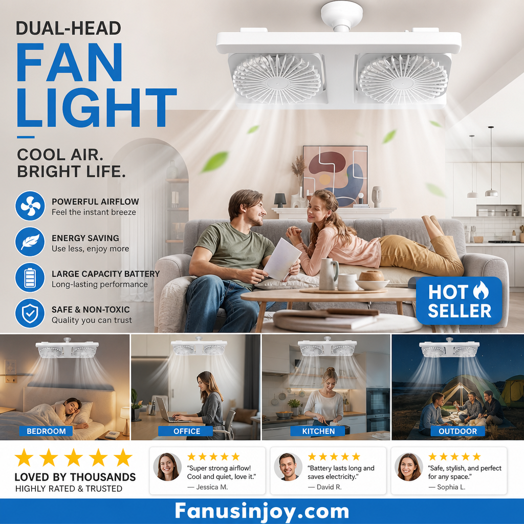 ❄️This fan delivers air conditioner cooling effect! 💥Limited time 50% off! Modern 2-in-1 LED Ceiling Fan Light