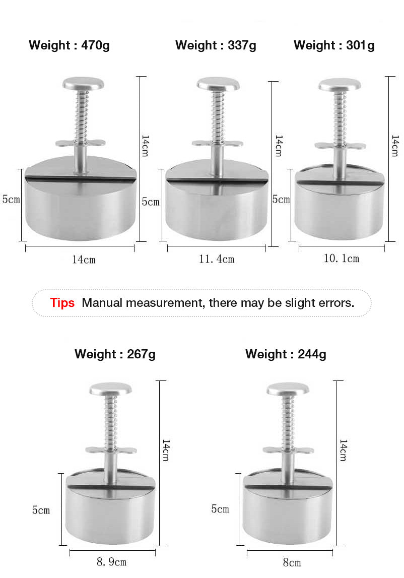 🍔 50% OFF HOT SALE! Manual Meat Press for Burger Patties – 304 Stainless Steel, Dishwasher Safe & Non-Stick ✨