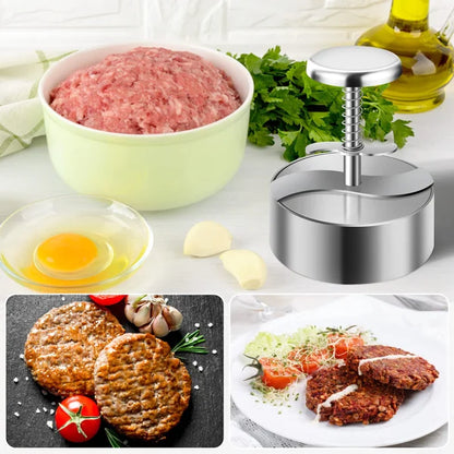 🍔 50% OFF HOT SALE! Manual Meat Press for Burger Patties – 304 Stainless Steel, Dishwasher Safe & Non-Stick ✨