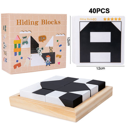 🔥Half-price flash sale! Kids' Creative Black-and-White Building Block Puzzles｜Hands-on and brain-teasing—the more you build, the smarter you get～