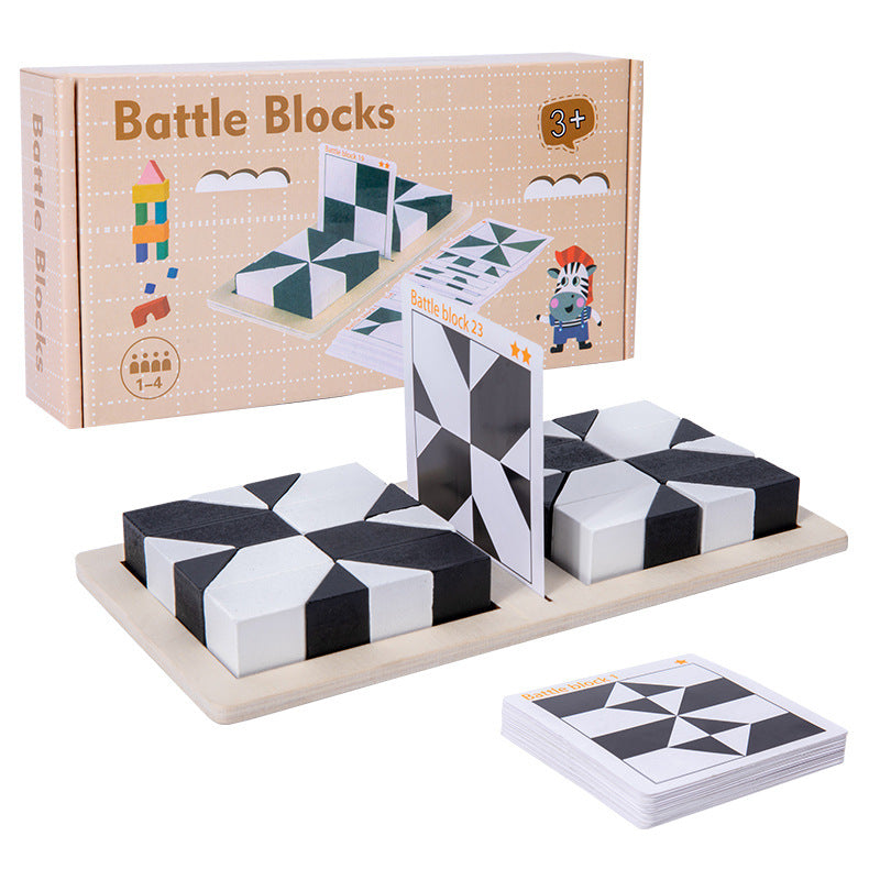 🔥Half-price flash sale! Kids' Creative Black-and-White Building Block Puzzles｜Hands-on and brain-teasing—the more you build, the smarter you get～