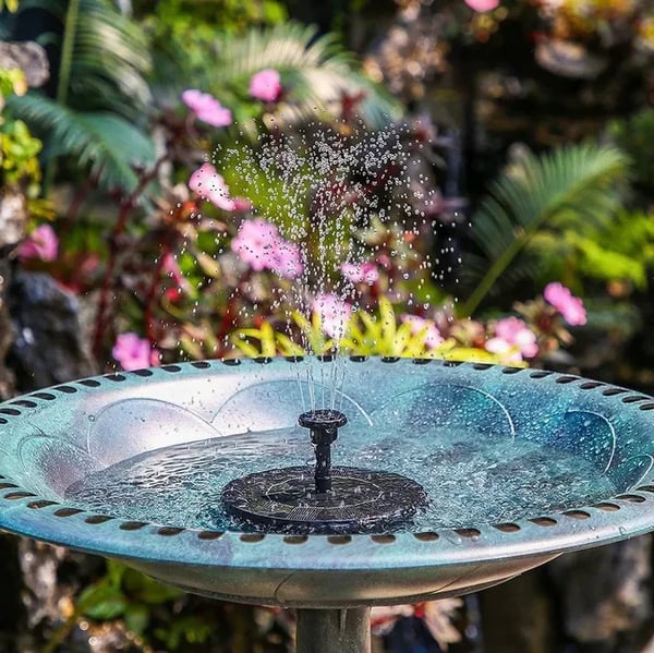 🎁☀️Solar Fountain, Solar Powered Bird Bath Fountain Pump with 4 Nozzles 1.4W Solar Panel Kit Water Pump, Outdoor Watering Submersible Pump for Pond, Pool, Garden, Fish Tank🌊✨