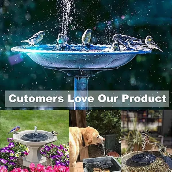 🎁☀️Solar Fountain, Solar Powered Bird Bath Fountain Pump with 4 Nozzles 1.4W Solar Panel Kit Water Pump, Outdoor Watering Submersible Pump for Pond, Pool, Garden, Fish Tank🌊✨