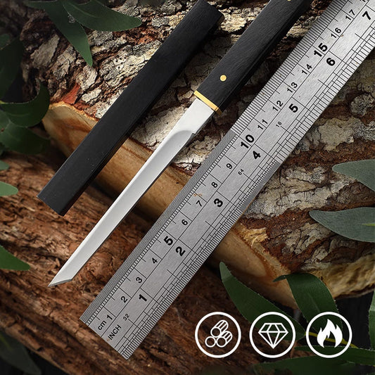 Portable Camping Straight Steel Knife with Sheath