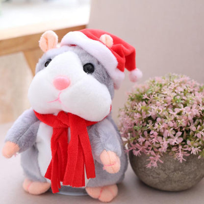 🎄LIMITED-TIME 50% OFF! ⏰Talking Hamster Plush – repeats whatever you say, auto head-shaking, hilarious fun for kids & adults