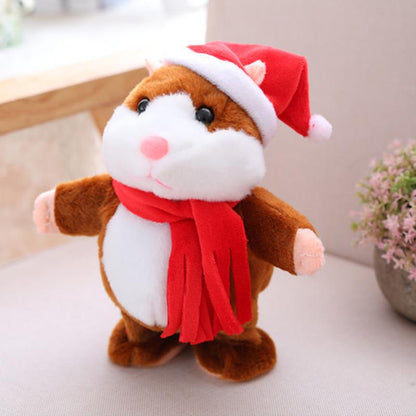 🎄LIMITED-TIME 50% OFF! ⏰Talking Hamster Plush – repeats whatever you say, auto head-shaking, hilarious fun for kids & adults