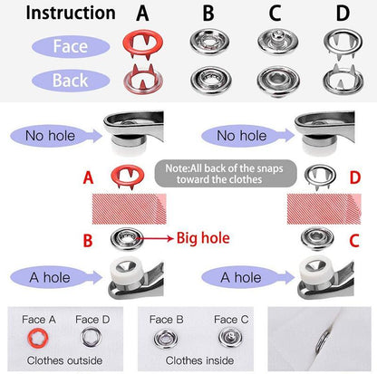 ♻️ 2026 Eco Pick | Copper Snap Button DIY Kit | 9.5mm – Baby Safe & Durable 🌈【Flash –50%】