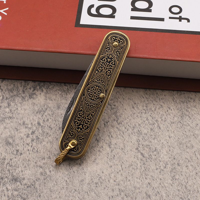 Damascus Steel Mini Keychain Pocket Folding Knife