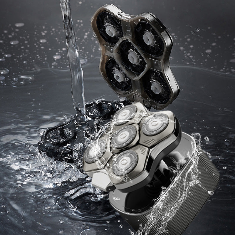 Multifunctional Waterproof Rechargeable Electric Head Shaver