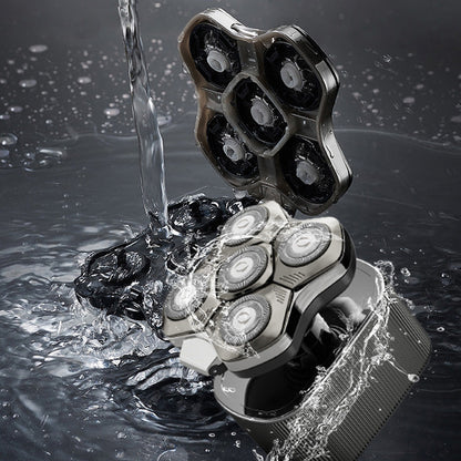 Multifunctional Waterproof Rechargeable Electric Head Shaver