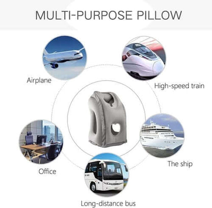 ✈️ LIMITED-TIME 50% OFF! 💨 Inflatable Travel Pillow | 360° Support – Soft Flocking, Quick Inflate, Compact ✨