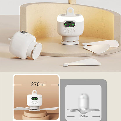 🌀 LIMITED-TIME 50% OFF! ✨ Rechargeable Ceiling Fan with LED Light – 8000mAh Battery, Remote Control, Quiet Motor 🏠