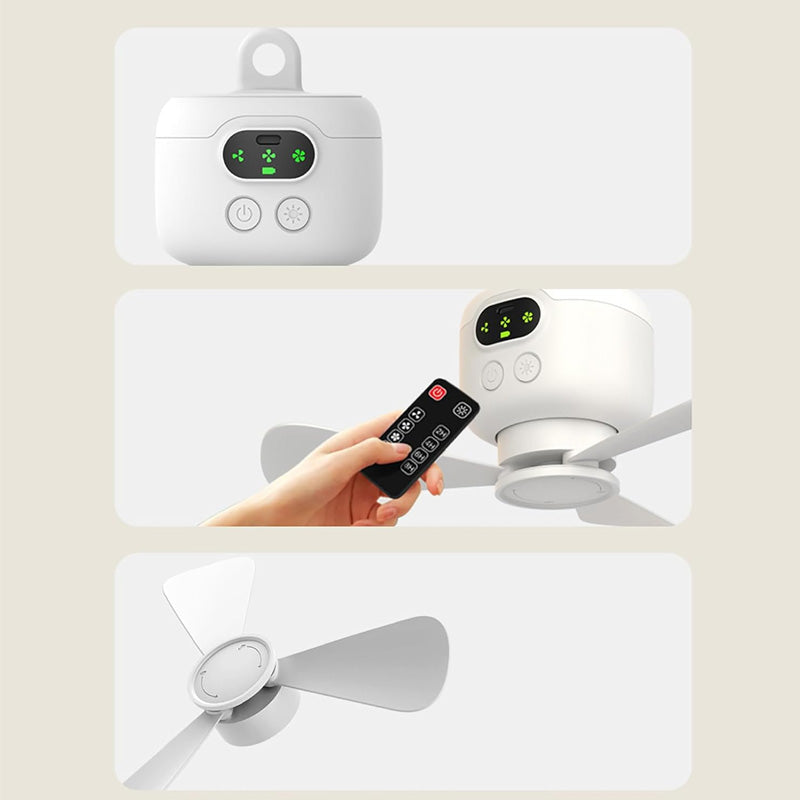 🌀 LIMITED-TIME 50% OFF! ✨ Rechargeable Ceiling Fan with LED Light – 8000mAh Battery, Remote Control, Quiet Motor 🏠