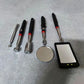 Set of 4 Pieces Strong Magnetic Retractable Pickup Tool with LED Light Mechanic Inspection Mirror