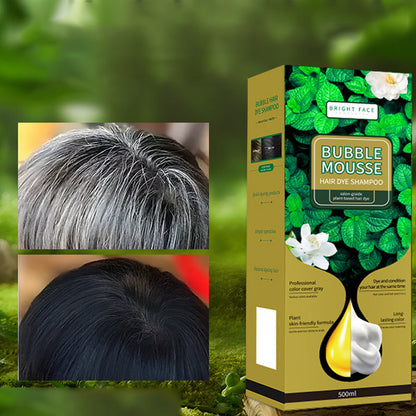 🥳💞68K+ SOLD💇‍♀️💈Long-Lasting Plant-Based Bubble Mousse Hair Dye Shampoo, Gentle At-Home Gray Hair Coverage🛡️👍