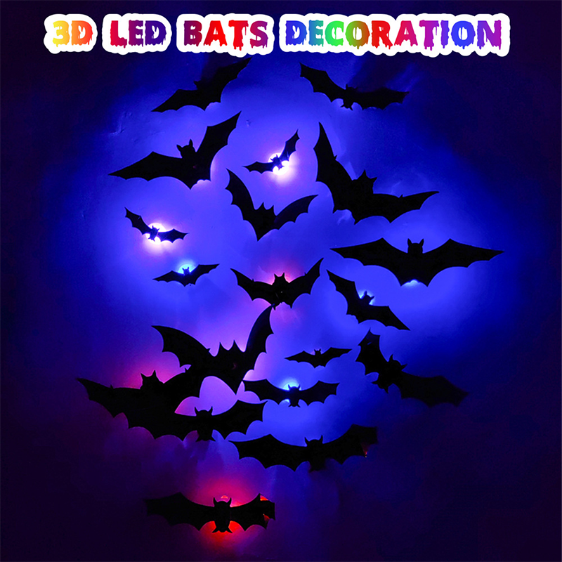 🦇Spooky 3D Bat LED Wall Light, Halloween Indoor Outdoor Wall Decoration Light👻