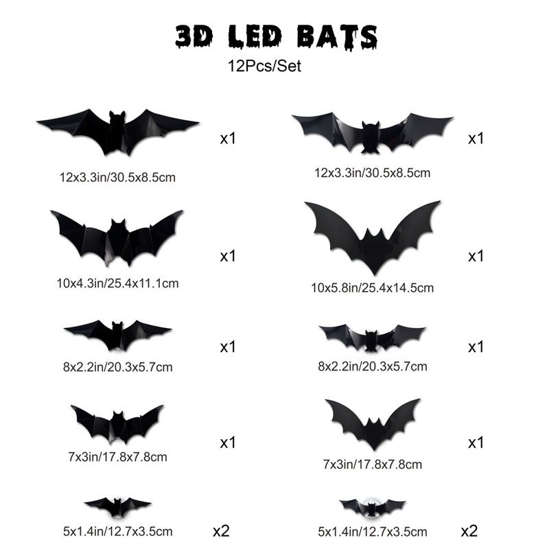 🦇Spooky 3D Bat LED Wall Light, Halloween Indoor Outdoor Wall Decoration Light👻