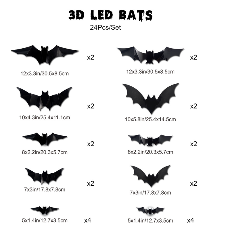 🦇Spooky 3D Bat LED Wall Light, Halloween Indoor Outdoor Wall Decoration Light👻